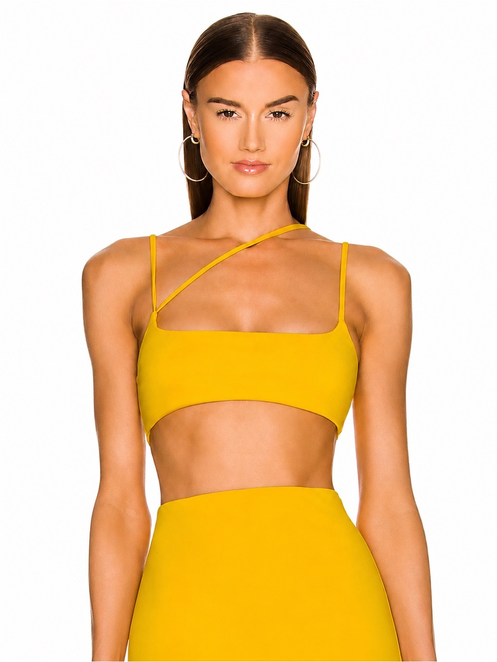 Michael Costello x REVOLVE Amira Citrus Yellow One Shoulder Crop
Top NWT M